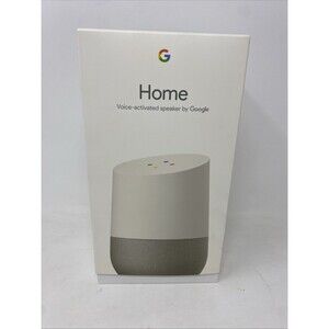 Google Home Smart Speaker Voice Control Wi-Fi Bluetooth White Gray Plastic Works